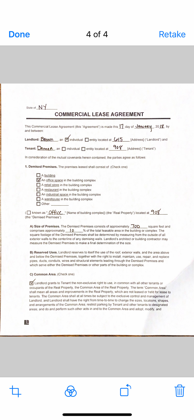 Scan documents and contracts directly in the app